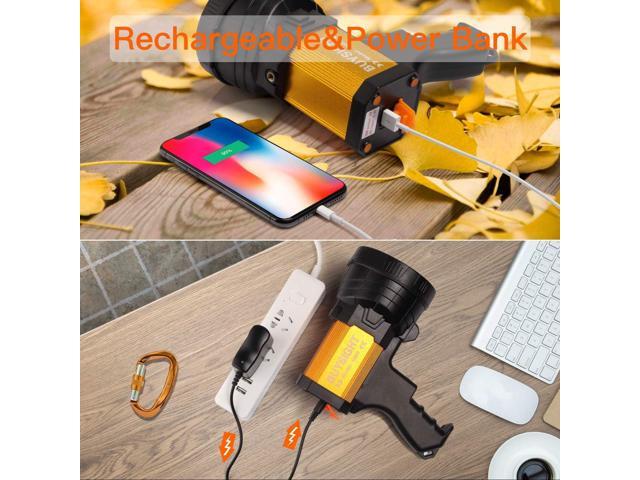 BUYSIGHT Rechargeable Spotlight,Spot Lights Hand held 1000,000 lumens Large Flashlight Handheld Spotlight Lightweight and Super Bright Flashlight...