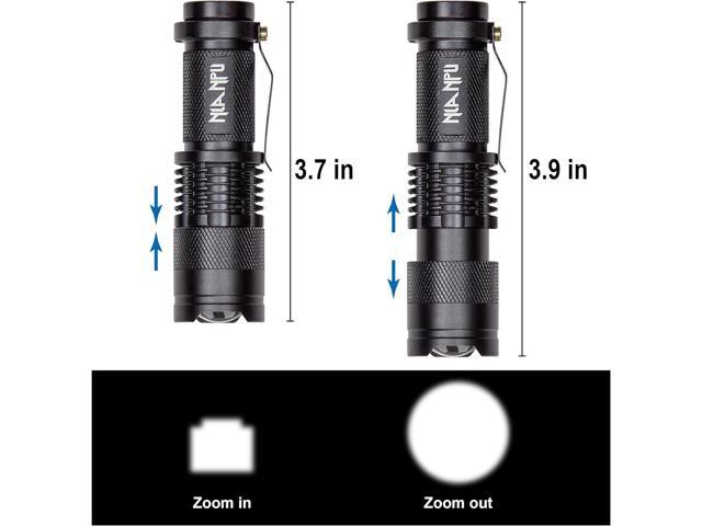 5 Pack SK-68 3 Modes Handheld Mini Cree Q5 LED Flashlight Torch Tactical Lamp 7w 300lm Adjustable Focus Zoomable Light