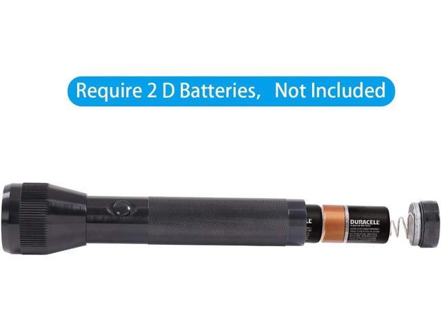KunHe 2 Pack Heavy Duty 2 D Cell Battery LED Big Flashlights High Lumens Single Mode Flashlight
