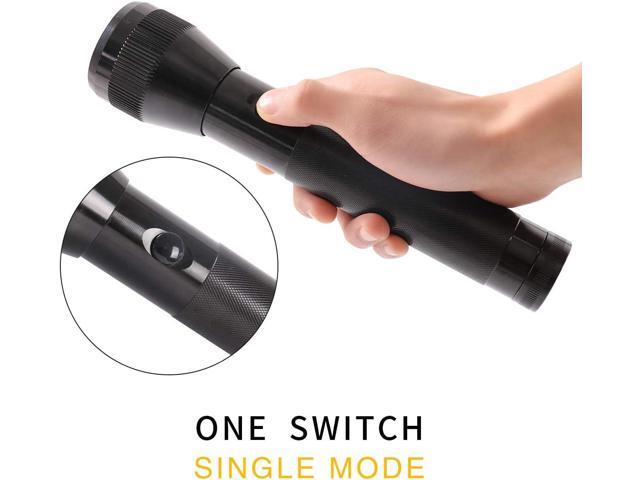 KunHe 2 Pack Heavy Duty 2 D Cell Battery LED Big Flashlights High Lumens Single Mode Flashlight