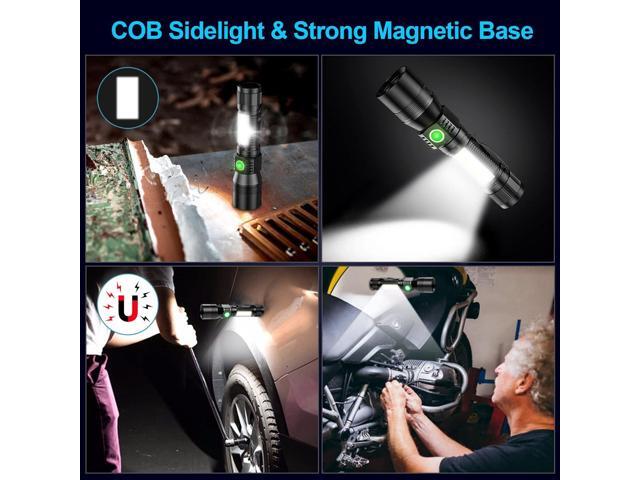 UV Flashlight Black Light, 2 Pack 3 in 1 Super Bright Small Rechargeable Flashlights 1200 High Lumens, 7 Modes, Waterproof Magnetic LED Pocket...