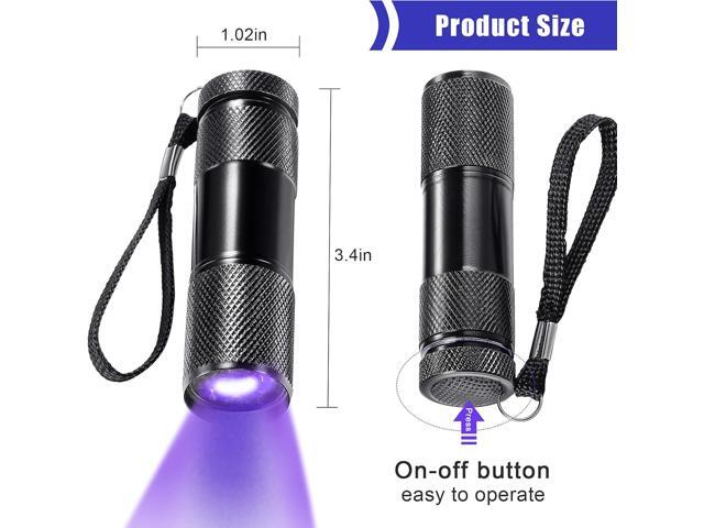 Roceei 10 Pieces UV Blacklight Flashlights, LED Light, Handheld, Mini Light Torch Detector, Portable UV Flashlight Torch for Pets Stains Urine...