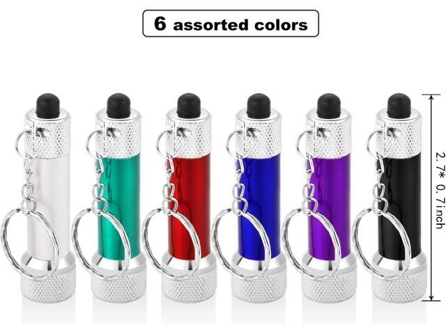 Honoson 30 Pieces Mini Led Flashlight Keychain Portable 5 Bulb LED Flashlight for Camping Party Favors