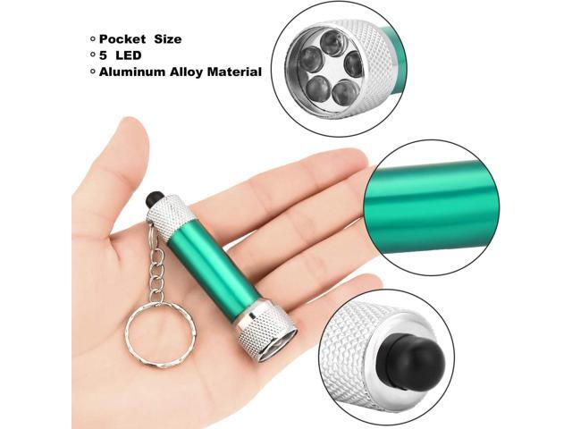 Honoson 30 Pieces Mini Led Flashlight Keychain Portable 5 Bulb LED Flashlight for Camping Party Favors