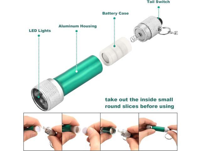 Honoson 30 Pieces Mini Led Flashlight Keychain Portable 5 Bulb LED Flashlight for Camping Party Favors