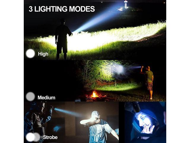 Worlds Smallest Brightest Flashlight High Lumen 1000000 Military Rechargeable Zoom Searchlights Lantern Combo with Red Light Optional for Kids...