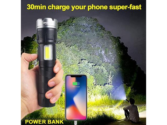 Worlds Smallest Brightest Flashlight High Lumen 1000000 Military Rechargeable Zoom Searchlights Lantern Combo with Red Light Optional for Kids...