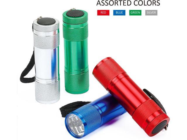 FASTPRO 4-Pack Aluminum LED Flashlights Set with AAA Dry Batteries Included and Pre-Installed