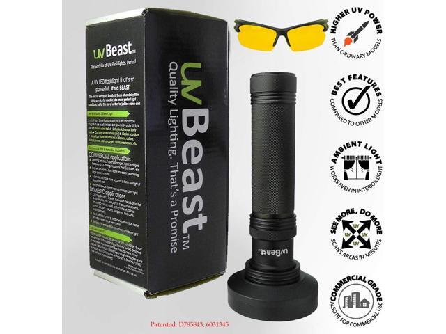 Black Light UV Flashlight High Power 100 LED with 30-feet Flood Effect Professional Grade 385nm-395nm Best for Commercial/Domestic Use Works Even...