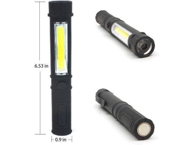 COB LED Work Flashlight with Magnetic Base and Clip Multi-Function Pocket Pen Light Inspection Work Light, 4 PCS