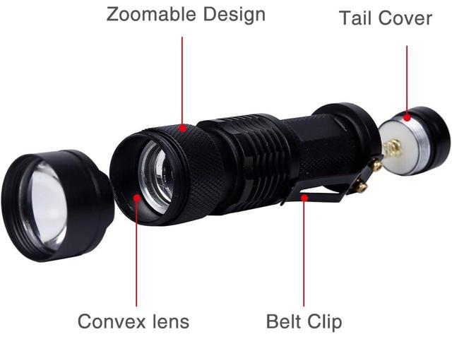 KunHe 6 Pack Small Mini Single Mode Led Handheld Flashlights Aa Battery 1 Mode Flashlight Powerful