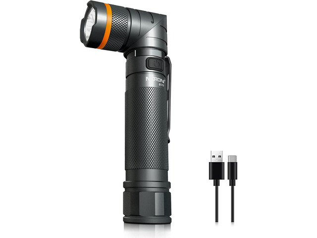 NICRON Flashlights,Rechargeable Magnetic LED Flashlights,1200 High lumens Tactical Flashlight,White/Red/Green Lights USB Charging,90 Degree...