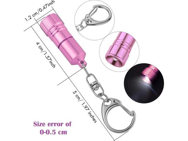 Mudder 10 Pieces Small LED Flashlight Keychain Bright Flashlight Keychain Ring Portable Torch with Hook for Camping, Battery Included