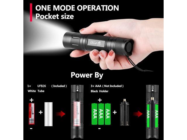 ULTRAFIRE LED Tactical Flashlight with Holster, Small Flashlight High Lumens - Single Mode, Zoomable, Water Resistant Flash Lights, Duty Belt...