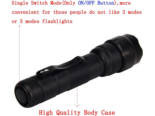 WF-502B Single Mode 1200 Lumen Mini Portable Tactical Clip Handheld Flashlight Torch Lamp,for Outdoor Sports and Indoor Activities (Camping,...