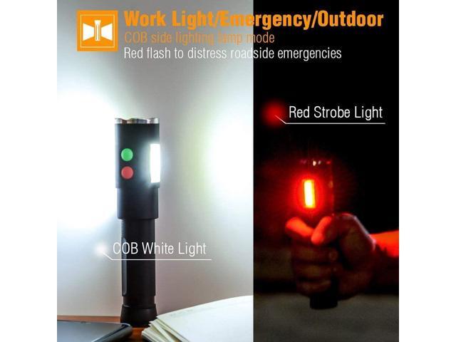 Self Defense Rechargeable Flashlight with 128dB Personal Alarms for Emergency or Safety,800 High Lumens,COB Work Light,Magnetic for...