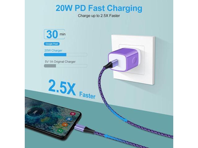 Type C Charger 20W Super Fast USB C Charger Block with 6FT Android Phone Charger Cable Fast Charging for Samsung Galaxy Z Flip 6 5 4 3/Z Fold SE 6...