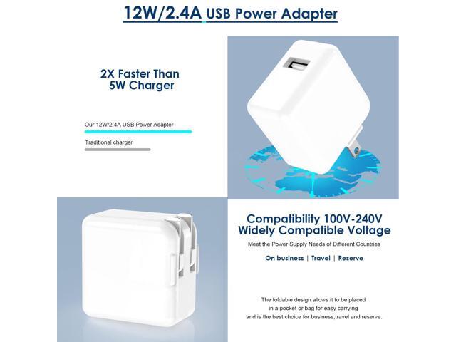 [MFi Certified] iPad iPhone Charger Fast Charging Block with 2-Pack 6.6FT USB to Lightning Cable iPad Charging Cord 12W Foldable Portable Wall Plug...