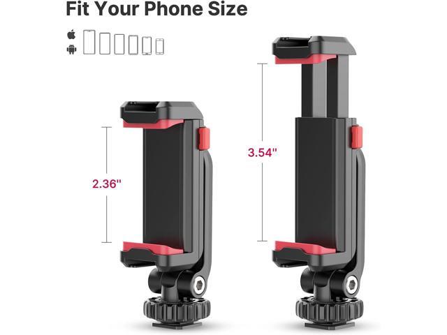 ULANZI Phone Tripod Mount ST-06S, New Universal Smartphone Mount Adapter with 2 Cold Shoe, 360° Rotates Adjustable Cell Phone Clip Clamp Holder,...