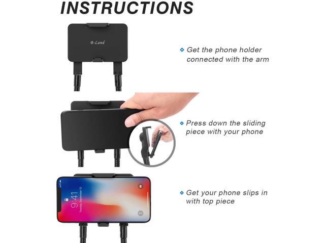 B-Land Phone Holder for Gooseneck Stand, Universal Mobile Phone Mount Phone Clamp (Gooseneck Stand Not Included)
