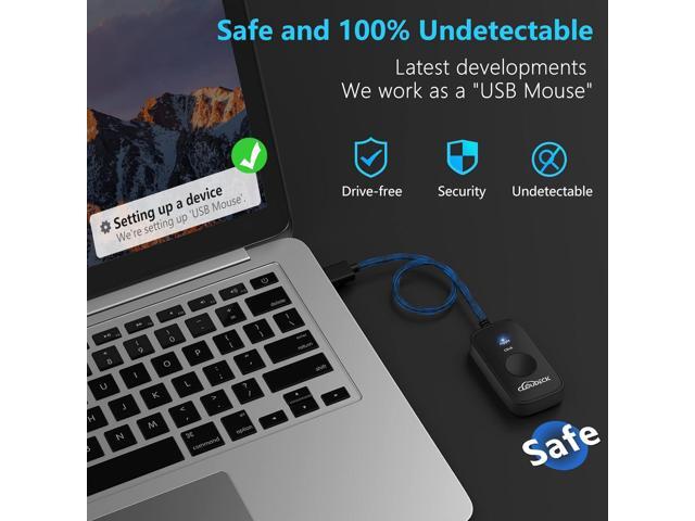 Mouse Jiggler Undetectable, USB Mover, Gaming Automatic Continuous Click Device, Plug & Play, Simulate Mouse Pointer Movement to Prevent PC Sleep