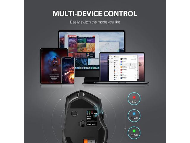 INPHIC Bluetooth Mouse Rechargeable, Inphic 2.4G Wireless Mouse Silent, 3 Modes (Bluetooth 5.0/4.0+USB) Multi-Device Connection, Ergonomic Mouse...