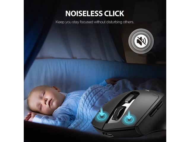 INPHIC Bluetooth Mouse Rechargeable, Inphic 2.4G Wireless Mouse Silent, 3 Modes (Bluetooth 5.0/4.0+USB) Multi-Device Connection, Ergonomic Mouse...