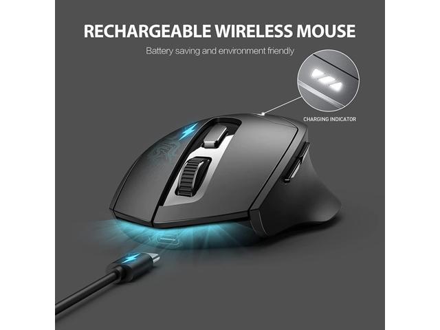 INPHIC Bluetooth Mouse Rechargeable, Inphic 2.4G Wireless Mouse Silent, 3 Modes (Bluetooth 5.0/4.0+USB) Multi-Device Connection, Ergonomic Mouse...