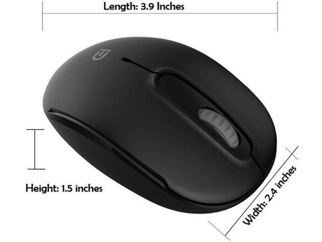 MiraCase Comfortable 2.4 GHz Long Range Silent Wireless Mouse 1600 DPI 30ft Working Distance Battery Included Black
