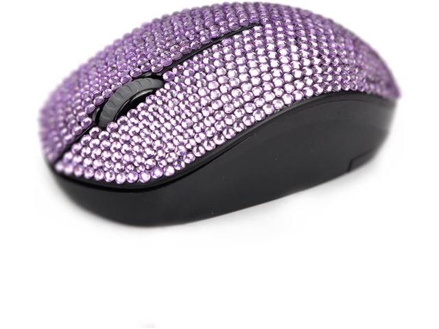 Bling Dazzling 2.4GHz Wireless Silent Mouse Covered with Rhinestone Crystal, Crystallized Mouse with USB Receiver, Compatible with Notebook, PC,...