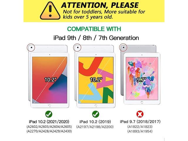 Grifobes for iPad 9th Generation Case, iPad 8th/7th Generation Case 2021/2020/2019, Heavy Duty Shockproof Rugged Protective 10.2' Cover with Stand...