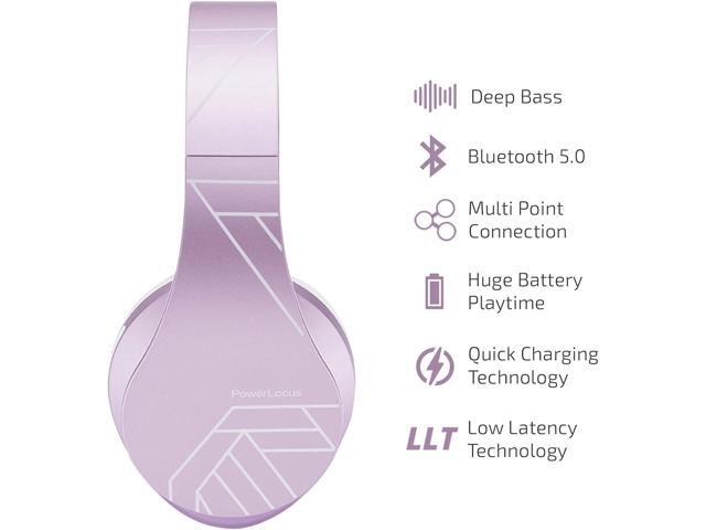 PowerLocus Bluetooth Headphones Over Ear, Wireless Headphones with Microphone, Foldable Headphone, Soft Memory Foam Earmuffs & Lightweight, Micro...