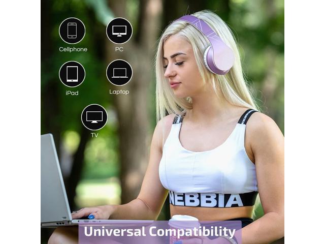 PowerLocus Bluetooth Headphones Over Ear, Wireless Headphones with Microphone, Foldable Headphone, Soft Memory Foam Earmuffs & Lightweight, Micro...