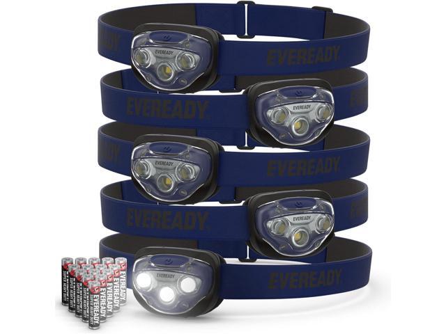 EVEREADY LED Headlamps Pro200 [5-Pack], IPX4 Water Resistant, Bright and Durable Head Lights for Camping, Hiking, Emergency Power Outage (Batteries...
