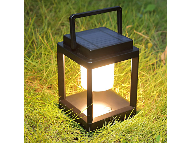 Outdoor Table Lamp, Brightness LED Nightstand Lantern, Portable Rechargeable Solar Lamp Waterproof, Touch Control Outdoor Lamps Cordless Lights...