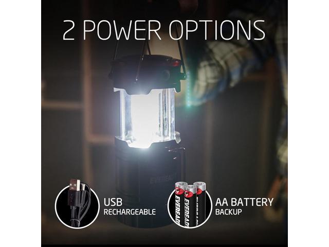 Eveready LED Camping Lanterns (4-Pack), Hybrid Power Rechargeable Collapsible Lantern Flashlights, Ultra Bright Tent Lights for Outdoors, Camping,...