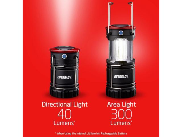 Eveready LED Camping Lanterns (4-Pack), Hybrid Power Rechargeable Collapsible Lantern Flashlights, Ultra Bright Tent Lights for Outdoors, Camping,...
