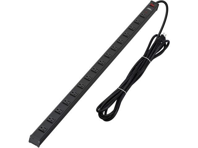 CRST Heavy Duty Surge Protector Power Strip Wide Spaced 16-Outlet 15 Feet Long Extension Cord Power with Circuit Breaker 1800 Joule for Home,...