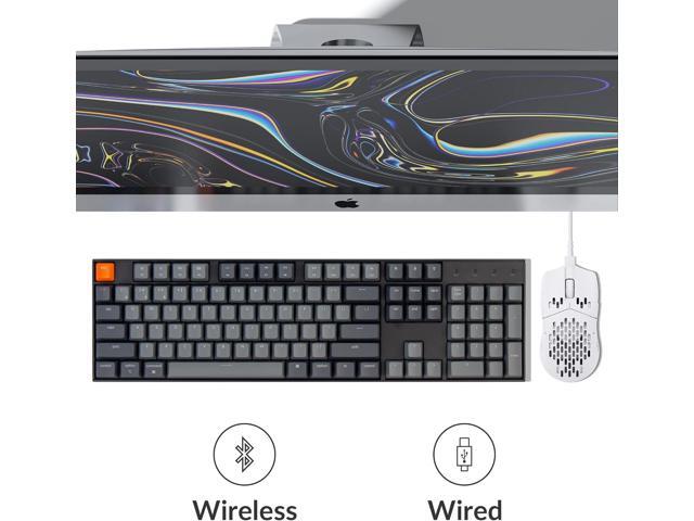 Keychron K10 Full Size Layout White LED Backlit Hot-Swappable Mechanical Keyboard for Mac Windows, Multitasking 104-Key Bluetooth Wireless/USB...