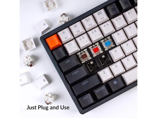 Keychron K2 75% Layout 84 Keys Hot-swappable Bluetooth Wireless/USB Wired Mechanical Keyboard with Gateron G Pro Brown Switch/Double-Shot...