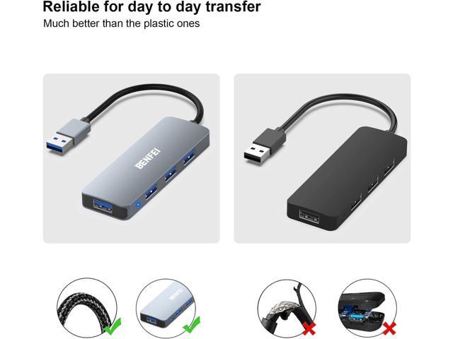 USB 3.0 Hub 4-Port, Ultra-Slim USB 3.0 Hub Compatible for MacBook, Mac Pro, Mac Mini, iMac, Surface Pro, XPS, PC, Flash Drive, Mobile HDD