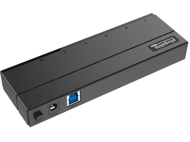 Plugable 7-Port USB 3.0 Hub with 36W Power Adapter - Driverless - Effortlessly Connect Devices and Transfer Data at High Speeds