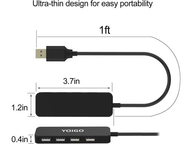 USB hub,4 Port 2.0 USB Splitter,2 Pack,USB hub for Laptop,MacBook,Surface Pro,PC,Flash Drive,Mobile HDD