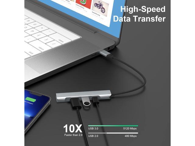 Lightning to USB Hub [Apple MFi Certified] 4-in-1 USB OTG Hub with 3 USB 3.0 Port and Fast Charging Port for iPhone/iPad Compatible with USB...