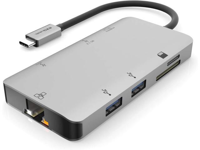 EZQuest USB C Hub Docking Station 8 in 1 with 4K HDMI, 1 Gbit Ethernet, 3 USB A 3.0 Ports, 1 USB-C PD/Data, SD/Micro SD for Work and Travel,...