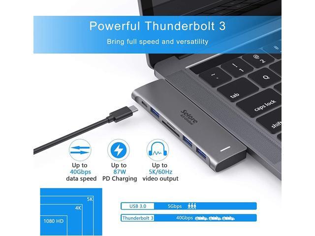 USB C Adapter for MacBook Pro/MacBook Air M1 2020 2019 2018 13' 15' 16', 6 in 1 USB-C Hub MacBook Pro Accessories with 3 USB 3.0 Ports,USB C to...