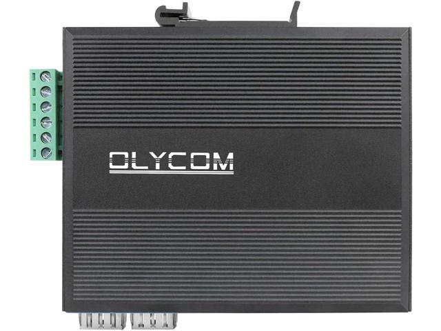 OLYCOM 6-Port Hardened Industrial Gigabit PoE+ DIN-Rail Fiber Network Switch 4 x Gigabit PoE+ Ports 2 x 1.25G SFP Fiber Ports 120W for Outdoor Use
