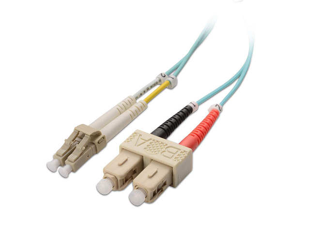 Cable Matters 10Gb 40Gb OFNP Plenum Rated Multimode Duplex 50/125 OM3 Fiber Cable (LC to SC Fiber Optic Cable, SC to LC Fiber Patch Cable) 30m
