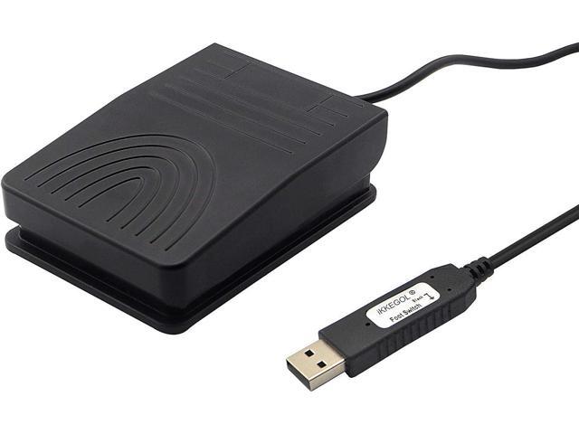 iKKEGOL [Upgraded] USB Foot Pedal Switch Video Game PC Hands Free Footswitch One Key Control Program Computer Mouse Keyboard HID with 2M Cable