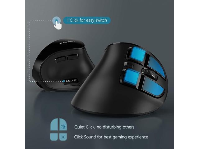 seenda Ergonomic Mouse, Wireless Vertical Mouse - Rechargeable Optical Mice for Multi-Purpose (Bluetooth 5.0 + Bluetooth 3.0 + USB Connection)...